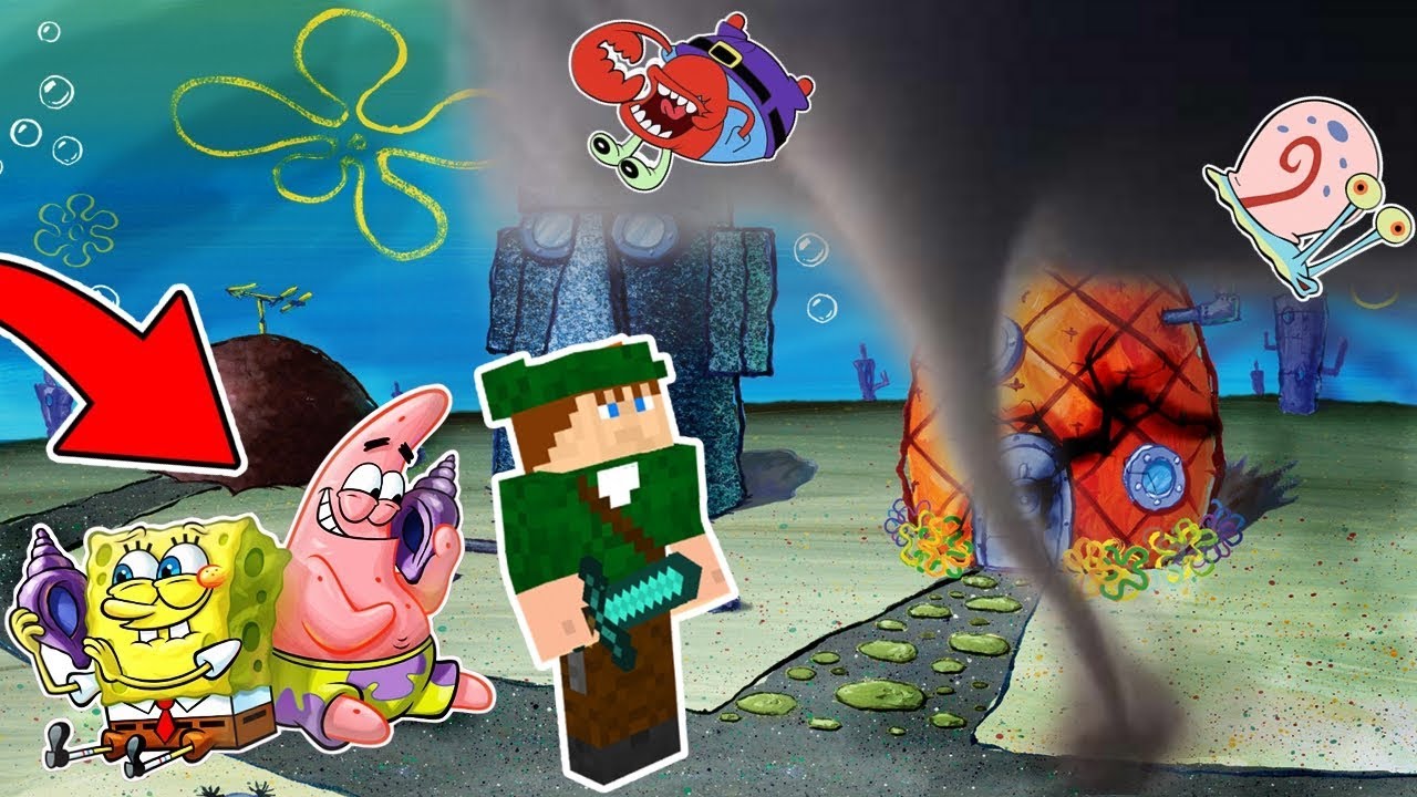 TORNADO GIGANTE DESTRUIU A CASA DO BOB ESPONJA NO MINECRAFT!! (O MAIOR TORNADO DE TODOS)