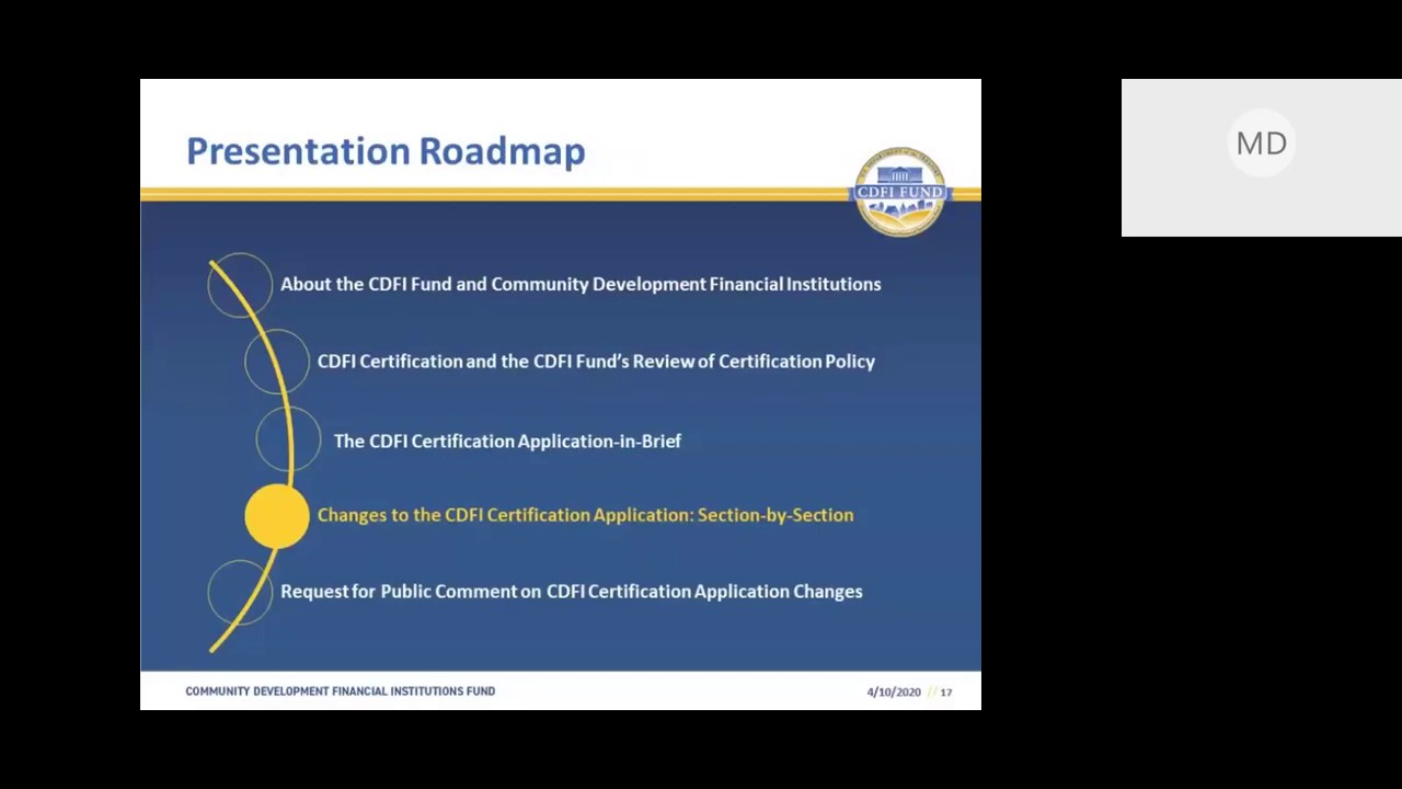Webinar: Overview of the Revised CDFI Certification Application