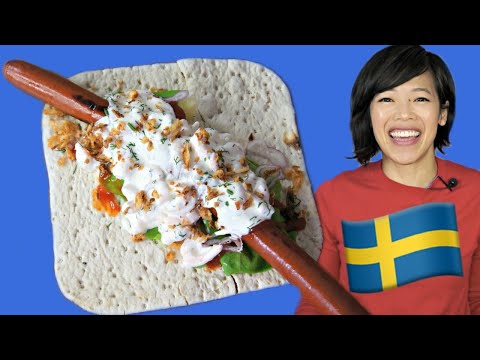 DIY Swedish TUNNBRÖDRULLE -- hot dog with SHRIMP salad & mashed potatoes | WEENIES