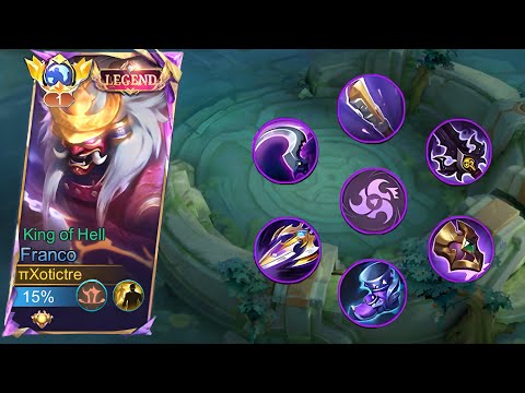 PURPLE BUILD FRANCO IS SO BROKENNN !! ( one hook delete ) - Mobile legends 