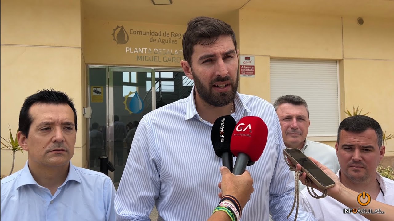El vicepresidente de la Región de Murcia, José Ángel Antelo, visita la Comunidad de Regantes de Águilas