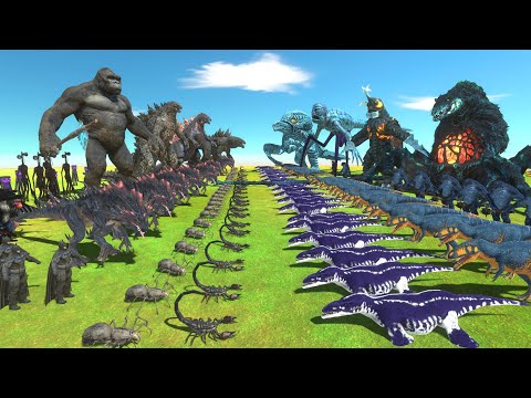 Giant Monster War - Dark Zilla + Dark Godzilla VS Blue Orga + Blue Titan - ARBS