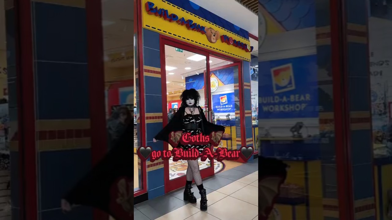 Come with us to Build A Bear #buildabear #batbuildabear #gothic #goth #gothcouple #halloween #bat