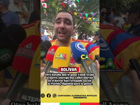 Yamil Arana entrega dos calles nuevas en Cartagena barrio San Fernando