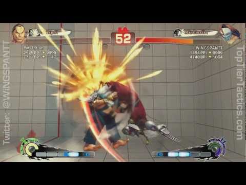 WiNGSPANTT (Vega) vs BM Trajan (Dan) -- Super Street Fighter 4 | TopTierTactics.com