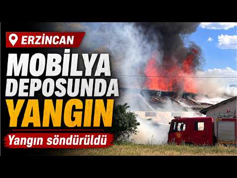 Erzincan’da İkinci El Mobilya Deposunda Yangın: