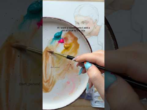 How to Mix Skin Tones with Watercolor 🎨#watercolor #watercolortutorial#colors