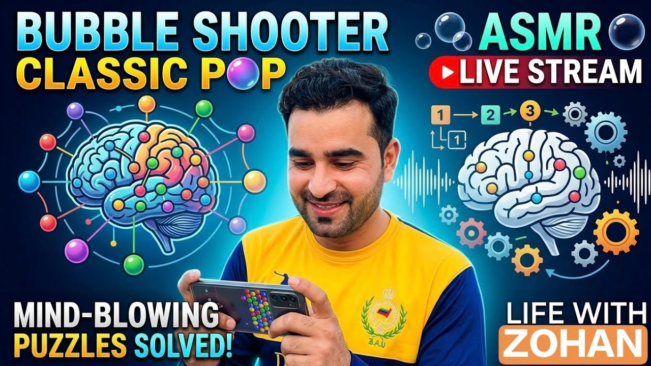 Bubble Shooter Classic Pop | Relaxing ASMR Live | Brain Puzzle Solving! 🧠💥