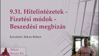 9.31. Hitelintézetek - Fizetési módok - Beszedési megbízás