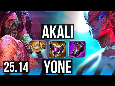AKALI vs YONE (MID) | KR Diamond | 25.14