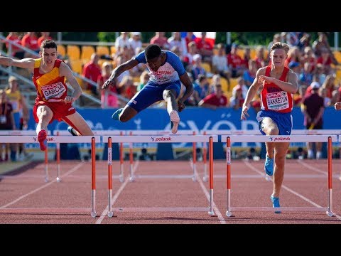 Boys 110m Hurdles (91cm) at U18 European Champ - Győr 2018