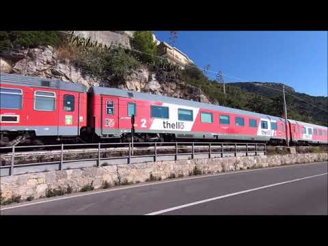 Un po' di treni a Borgio Verezzi. Some trains in Borgio Verezzi.