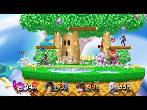Super Smash Bros Ultimate Gameplay - Inkling vs Richter vs Pit vs Sheik - 12/8/18 Game 5