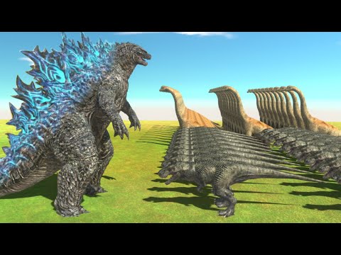 Godzilla vs 100 Units Dinosaurs - Animal Revolt Battle Simulator