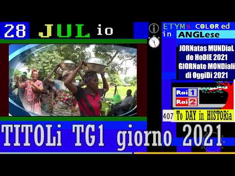 TITOLI TG1 giorno MercoleDIE 28 LUGLio 2021 / ultimo giorno deL prevertice FAO a Roma