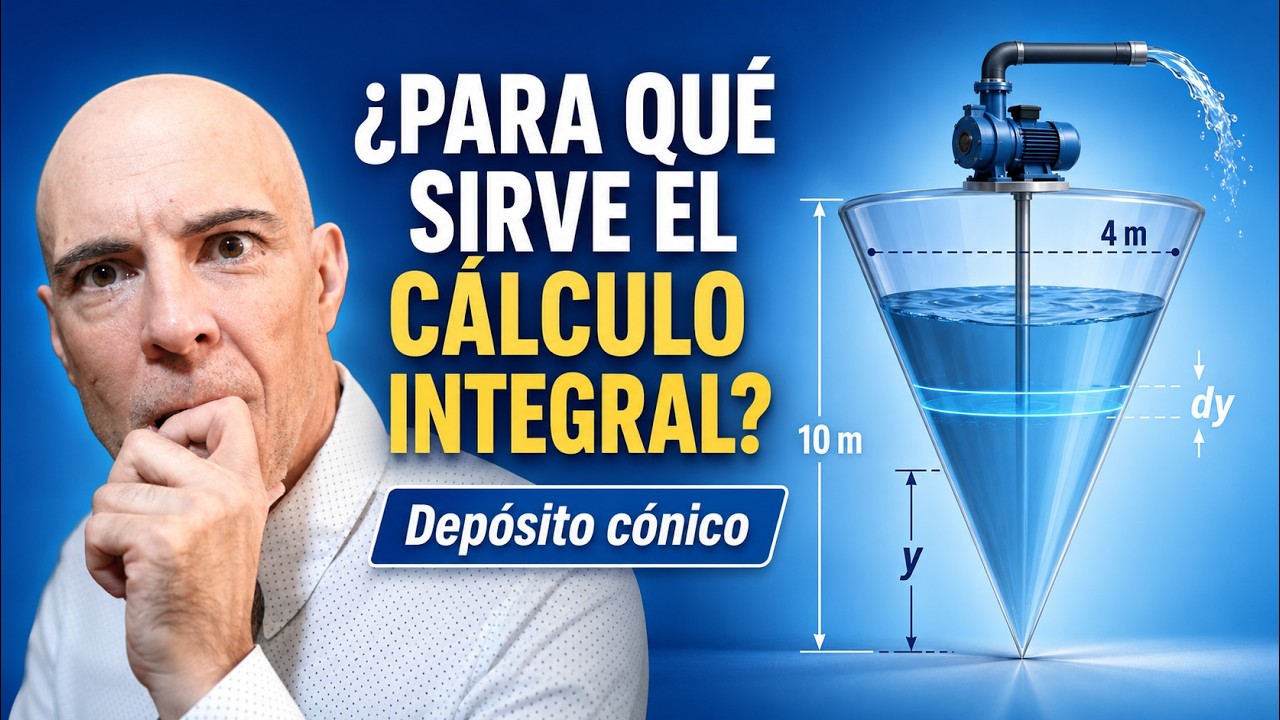 ¿Para qué sirve el CÁLCULO INTEGRAL? Trabajo para vaciar un depósito cónico