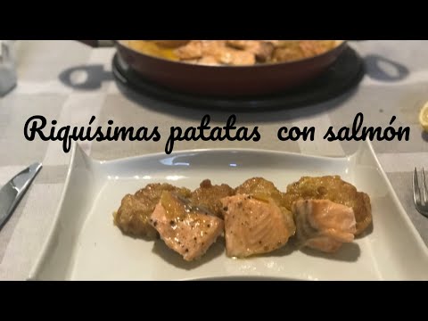 Patatas a la importancia con salmón.