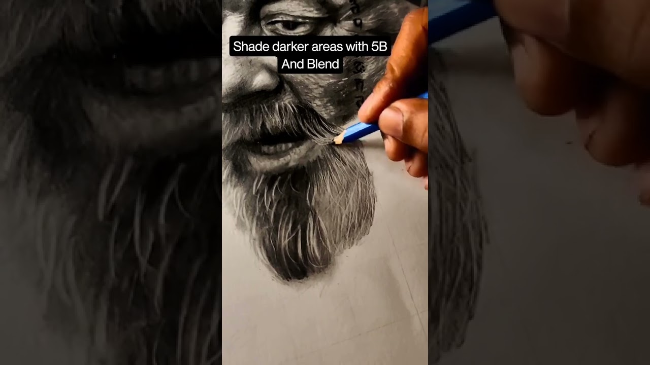 HOW TO DRAW BEARD IN EASY STEPS😊 #tutorial  #arttutorial #portraittutorial