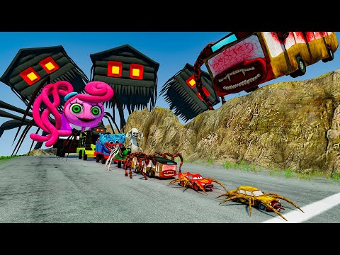 ALL MONSTERS Big & Small Cars vs Downhill Madness with HOUSE HEAD & BUS EATER – BeamNG.Drive