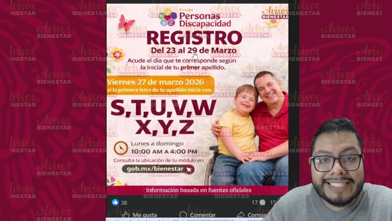 ¡ENTERATE! Hoy 27 de marzo termina el registro a la pensión de discapacidad CONFIRMADO