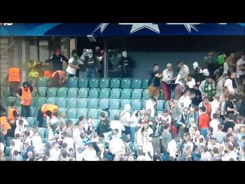 Hooligan riot - Legia vs. Dortmund (Legia Warsaw vs. Borussia Dortmund - Fight)