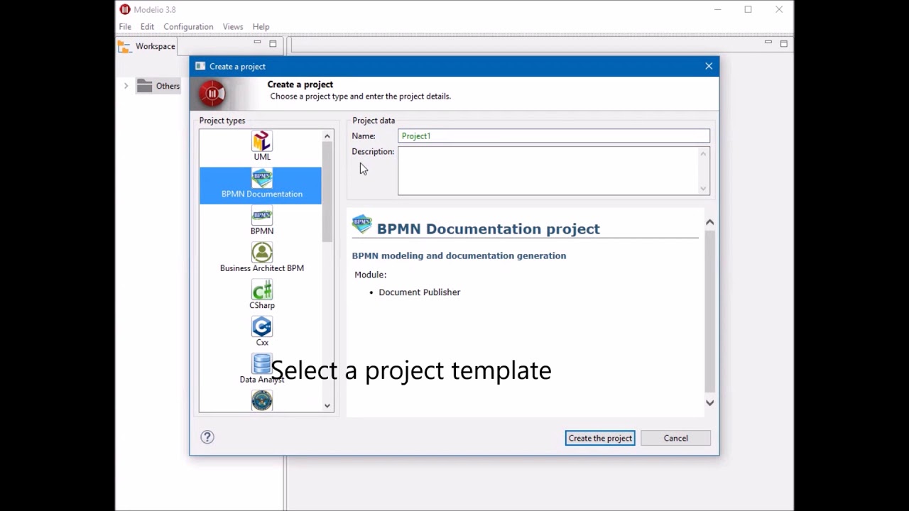 [Modelio 3.8] Project Creation