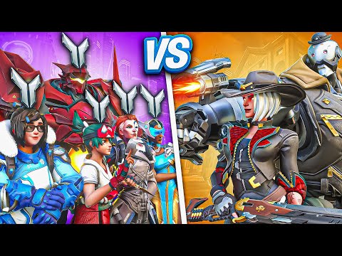 1 BUFFED Top 500 ASHE vs 5 Silver Players - Who wins?! (Overwatch 2)