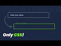 CSS Only Input Field With Floating Text Animation Floating Label Input Css
