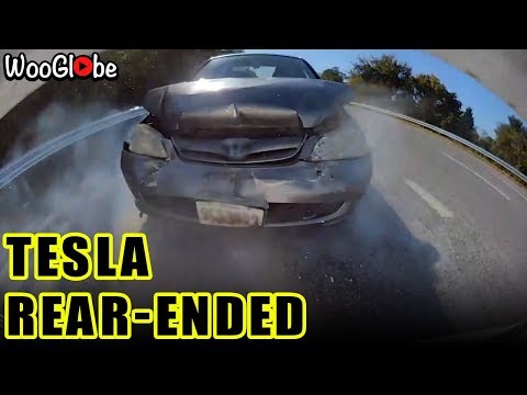 Tesla Rear End Car Crash With Honda Civic || WooGlobe