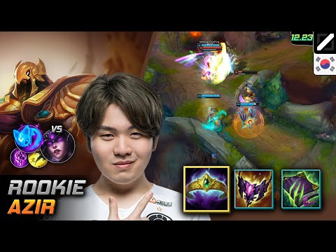 Rookie Mid Azir Build Crown of the Shattered Queen Summon Aery - LOL KR 12.23