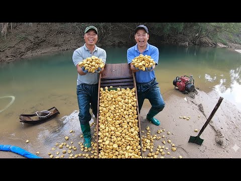 So Much Gold and Money Buried Deep Under Sand and Gravel #gold #goldmining