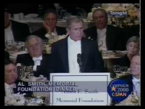 George W Bush's Al Smith dinner speech 2000 .FUNNY!