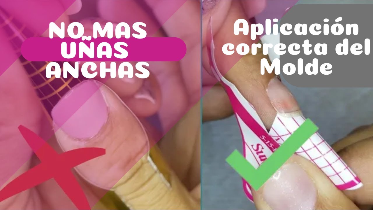 Como colocar el molde o forma escultural es el paso # 2 aplicación de uñas acrílicas 2019