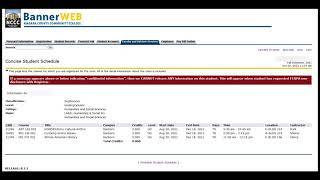 Banner Web: Student Advising Profile
