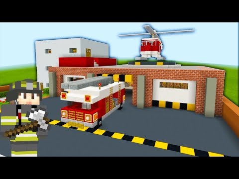 Minecraft Tutorial: How To Make A Fire Station Part 1 "2019 City tutorial"