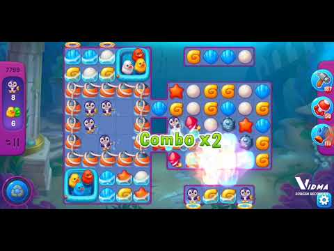 Fishdom. 7799 super hard level no boosters and diamonds - 14 moves