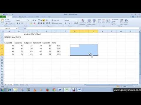 Microsoft Office Excel 2010 Merge and Unmerge Cells