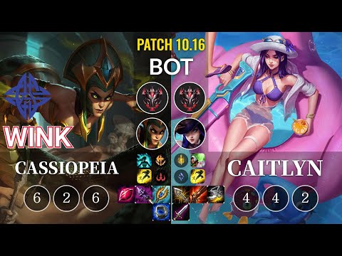 ES Wink Cassiopeia vs Caitlyn Bot - KR Patch 10.16
