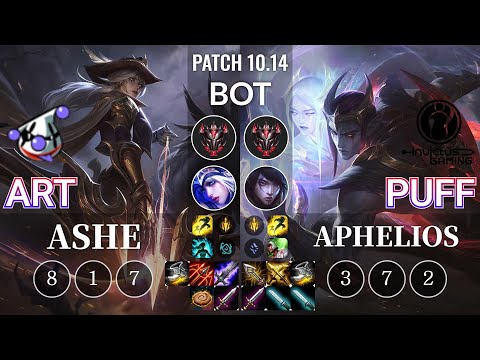 RJ Art Ashe vs IG Puff Aphelios Bot - KR Patch 10.14