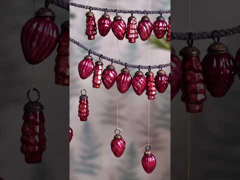 Glass Red Tiny Christmas Ornaments (Set of 25 Pcs), Size: 2.00