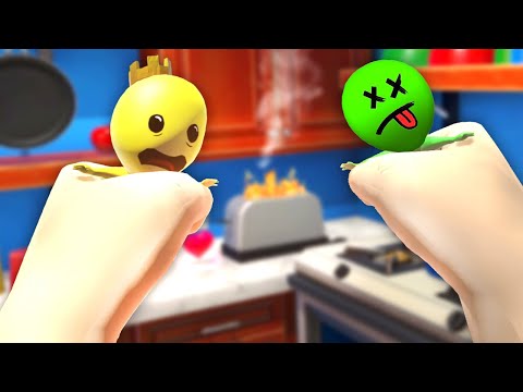 Torturing my mini-friends in horrible ways in Takelings House Party VR Multiplayer