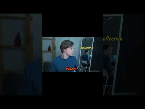 Reflection in the mirror moves...chat roulette prank