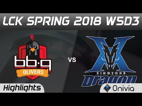 BBQ vs KZ Highlights Game 3 LCK Spring 2018 W5D3 BBQ Olivers vs Kingzone DragonX by Onivia