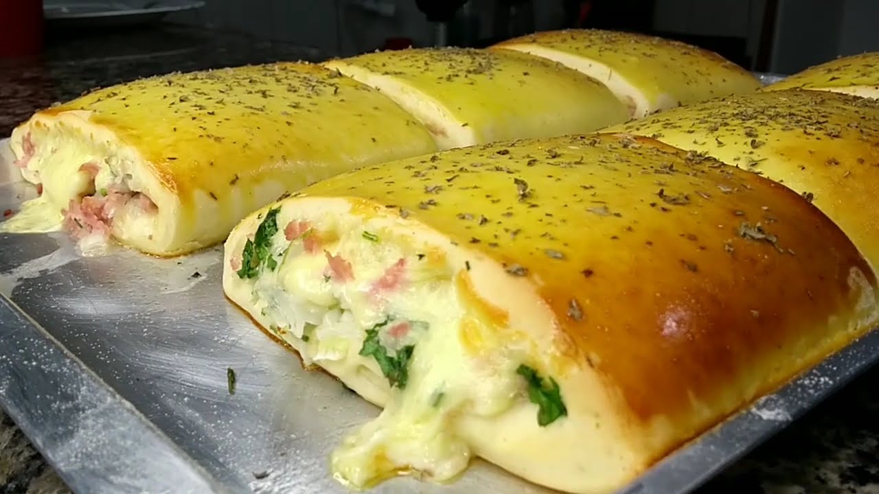 Como fazer joelho ou italiano de cebola queijo e presunto super delicioso e fácil