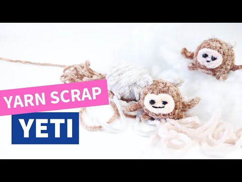 Turn your Leftover Yarn Scraps into an Adorable Mini Yeti! How to Crochet 🧶