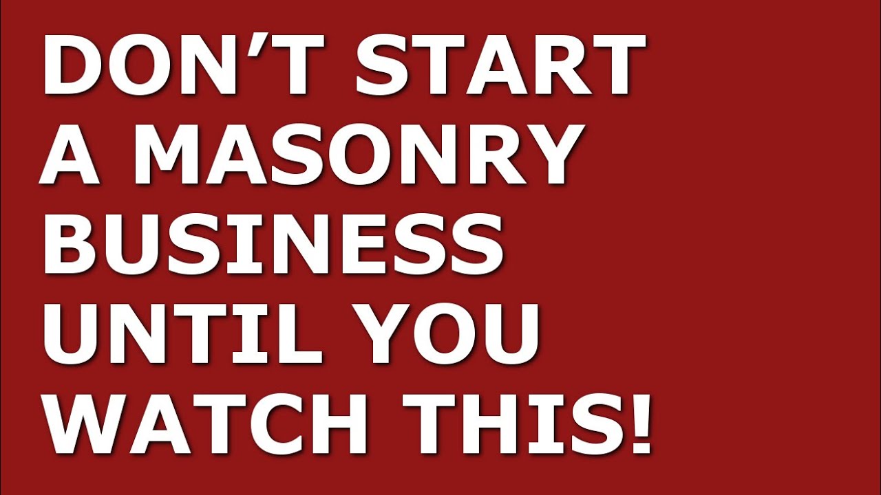 How to Start a Masonry Business | Free Masonry Business Plan Template Included
