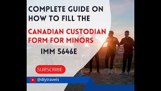 Fill and Complete Canadian Custodian Form for Minors 2023