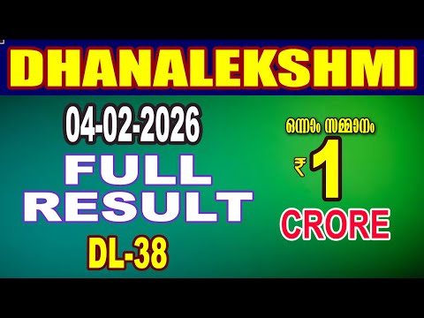 KERALA LOTTERY RESULT| FULL RESULT DHANALEKSHMI bhagyakuri DL38|Kerala Lottery Result Today|live