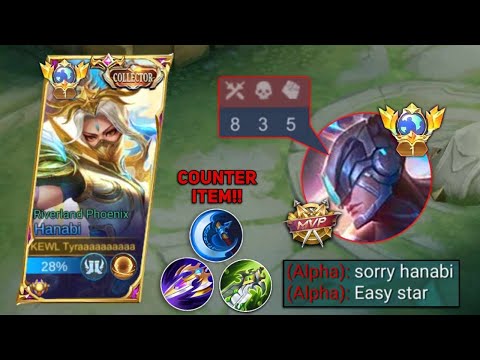HANABI PERFECT COUNTER ITEM BUILD AGAINST THIS GLOBAL ALPHA!!🔥 | HANABI BEST BUILD 2023! (must try)