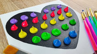 How to Draw Easy Landscape Step by Step Heart Sunset - Acrylic Painting